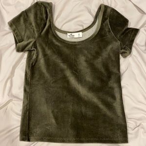 olive green hollister corduroy shirt